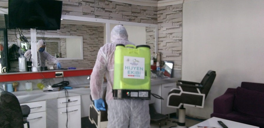 535 BERBER VE KUAFÖR DEZENFEKTE EDİLDİ