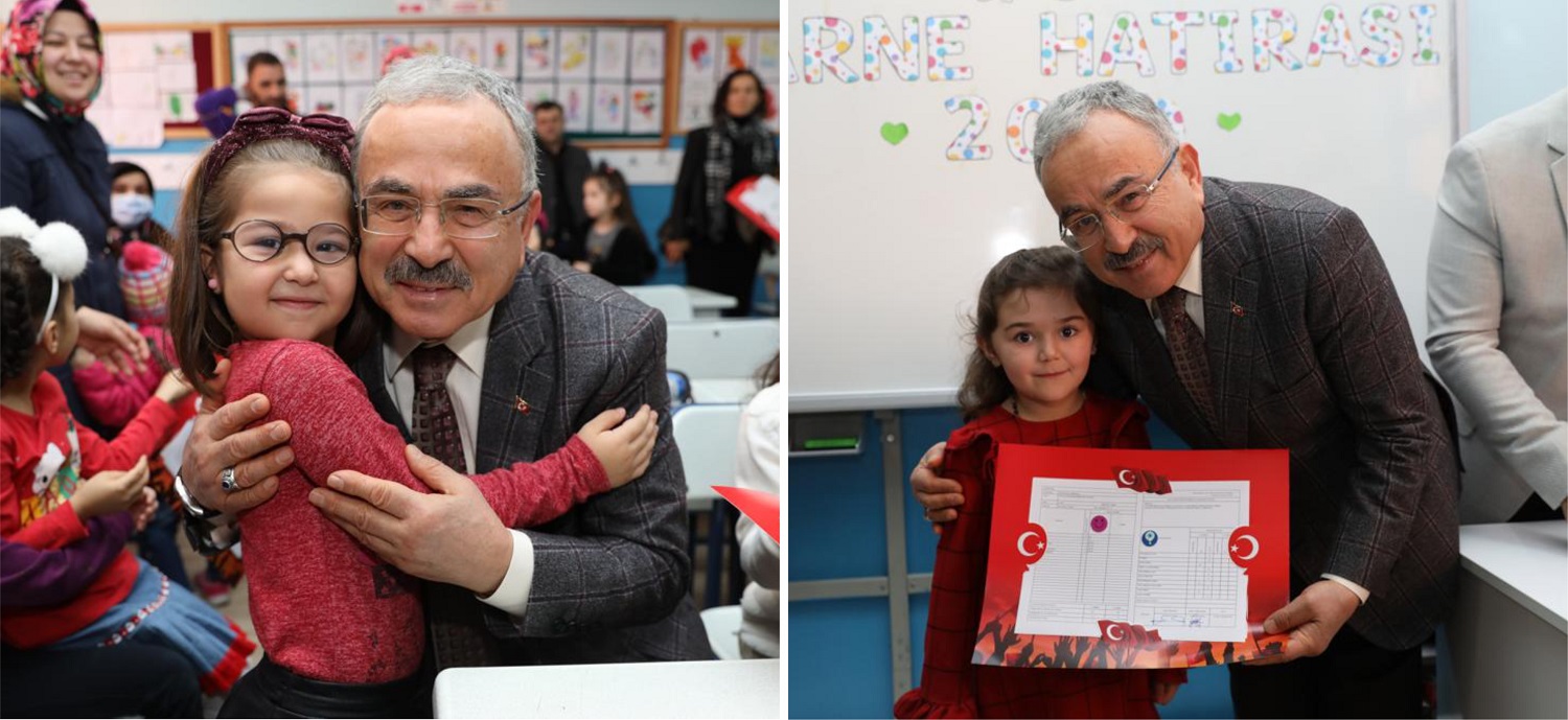 BAŞKAN GÜLER ÖĞRENCİLERİN KARNE SEVİNCİNE ORTAK OLDU