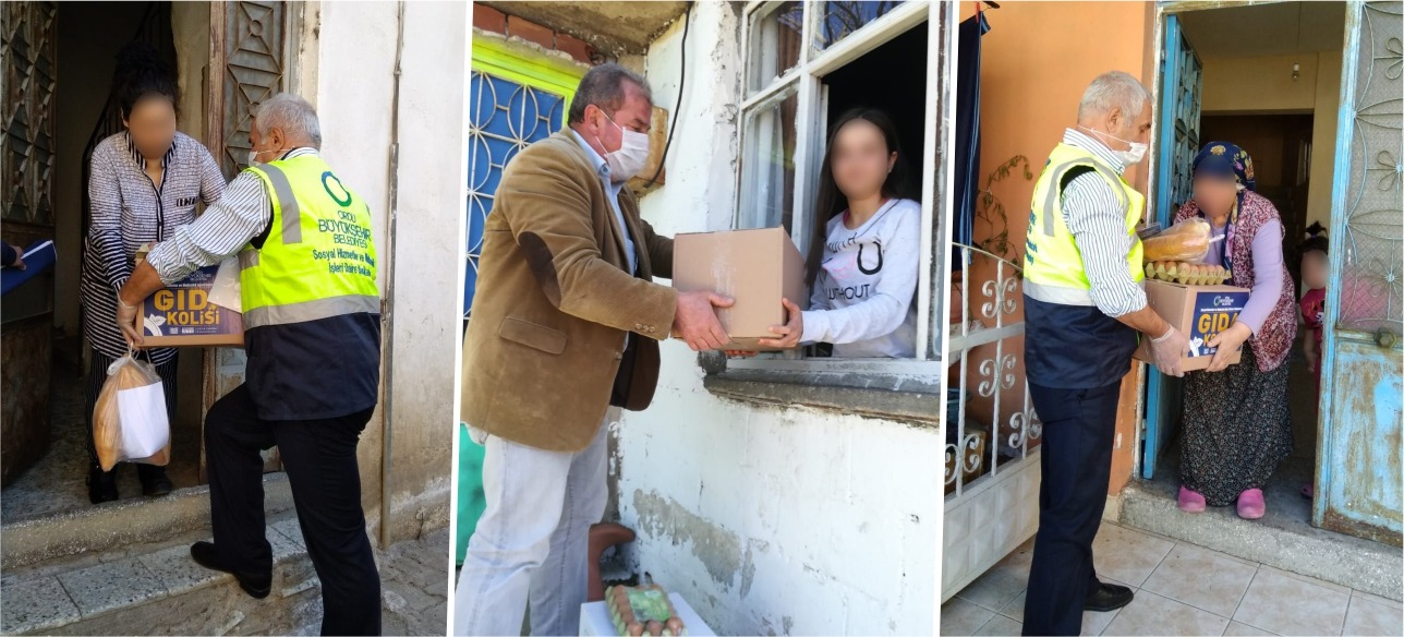 BÜYÜKŞEHİR, KARANTİNA KÖYLERİNE YARDIMDA BULUNDU