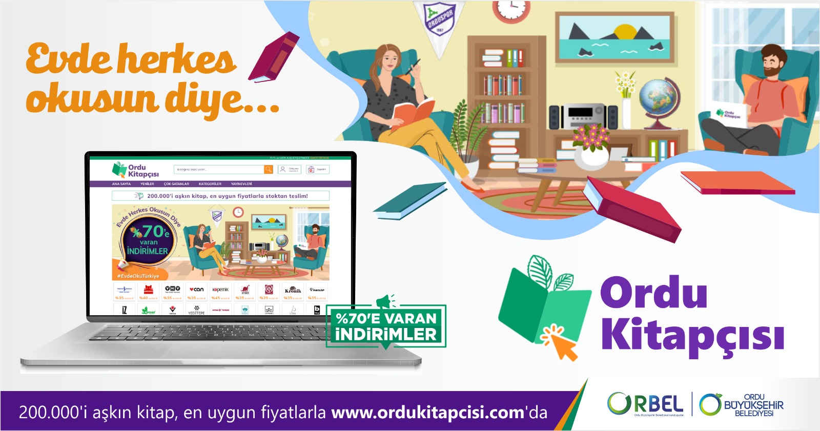 EVDE HERKES OKUSUN DİYE “ORDU KİTAPÇISI” KURULDU