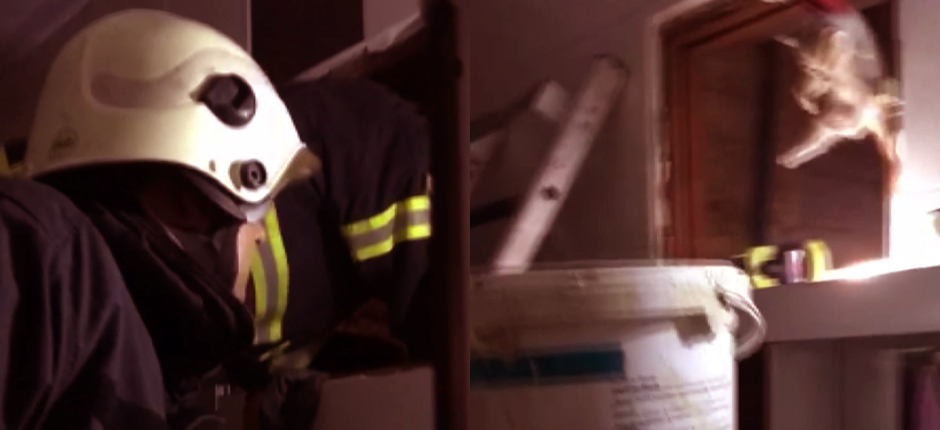 İTFAİYEDEN YAVRU KEDİ OPERASYONU